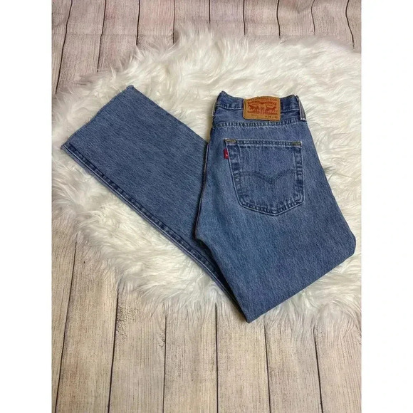 Levi 501 Jeans Size 28X30 Raw Hem Button Fly 100% Cotton - Picture 1 of 12